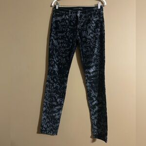 Joe's Jeans Black and Gray Blue Velvet Denim